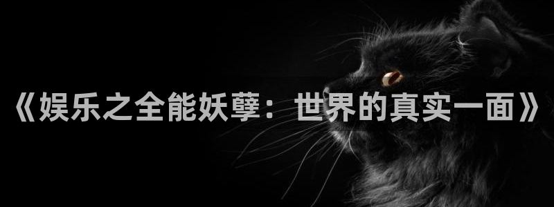 欧陆平台主管：《娱乐之全能妖孽：世界的真实一面》