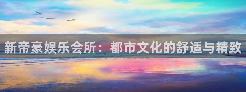 欧陆平台下载：新帝豪娱乐会所：都市文化的舒适与精致